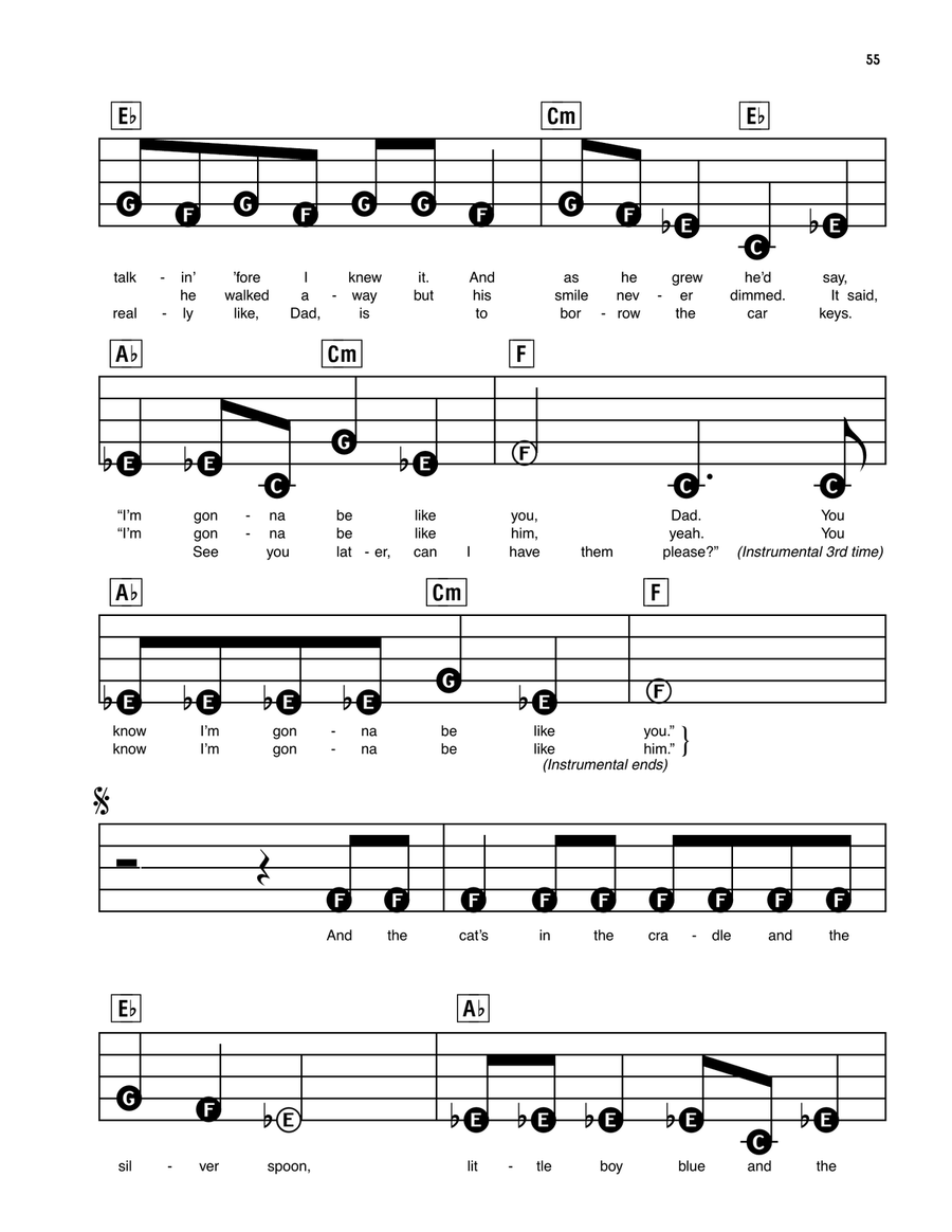Cat's In The Cradle Electronic Keyboard scores gallery preview page 2