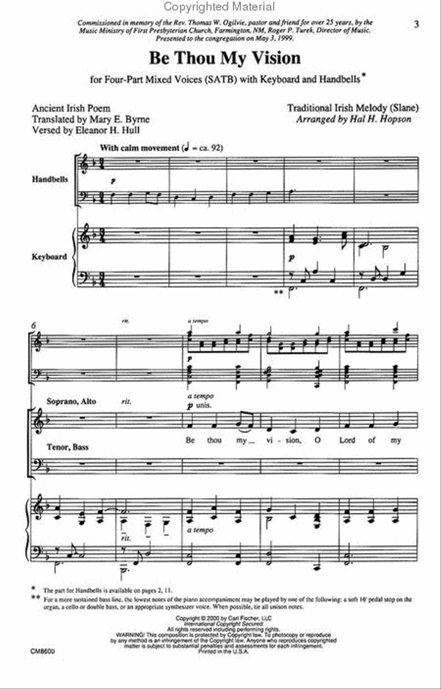 Be Thou My Vision 4-Part scores gallery preview page 2
