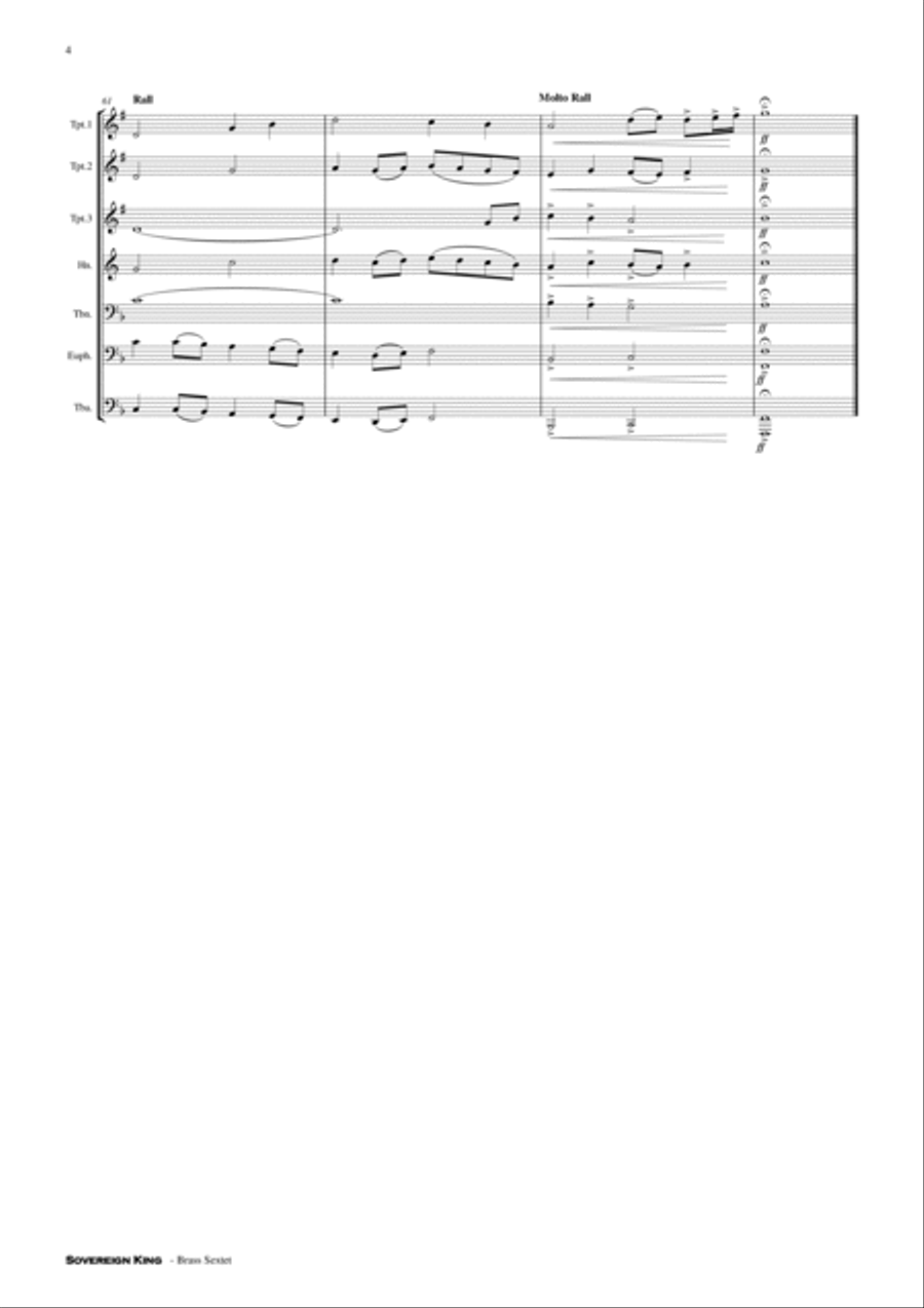Sovereign King - Trumpet Trio with Flexible Brass Group Score and Parts PDF Brass Ensemble scores gallery preview page 5