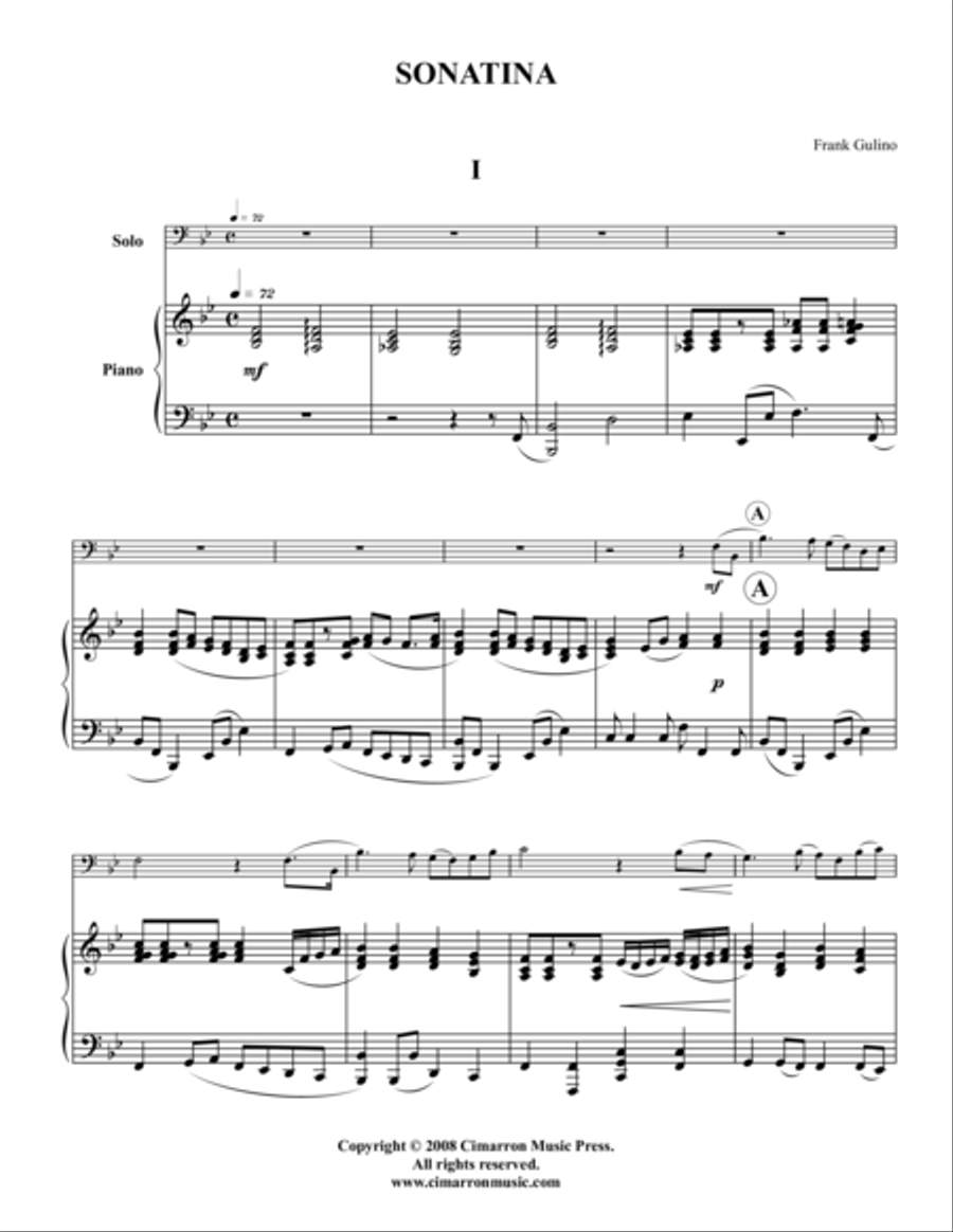 Sonatina Euphonium scores gallery preview page 1