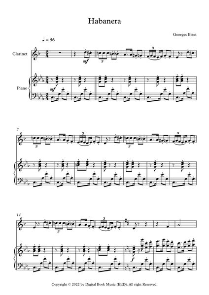 Habanera - Georges Bizet (Clarinet + Piano) image number null