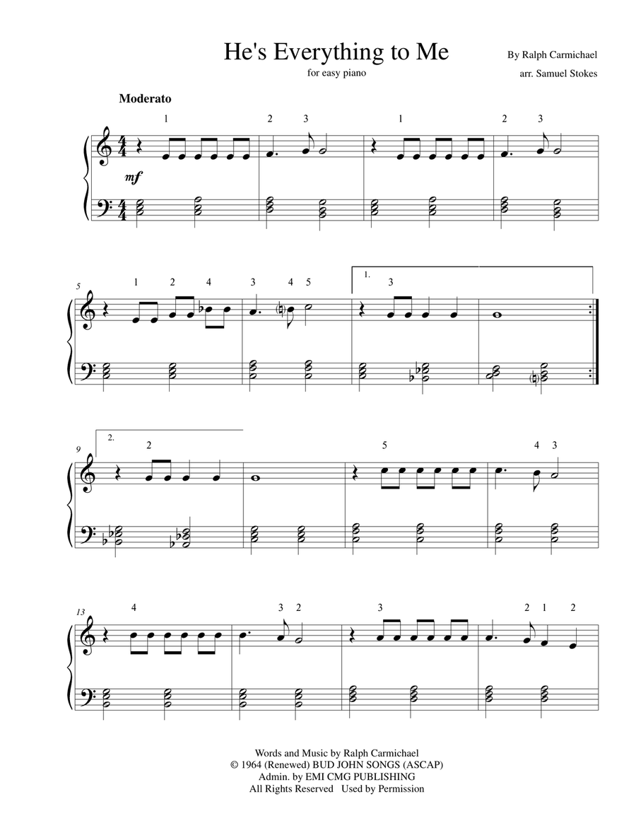 He's Everything To Me He's Everything To Me Easy Piano scores gallery preview page 1