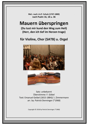 Book cover for Mauern überspringen - Du tust mir kund/ Herr, den ich tief im Herzen trage - Violine, Chor (SATB) u
