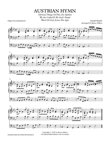 AUSTRIAN HYMN (Glorious Things Of Thee Are Spoken) image number null