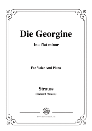 Book cover for Richard Strauss-Die Georgine in e flat minor,for Voice and Piano
