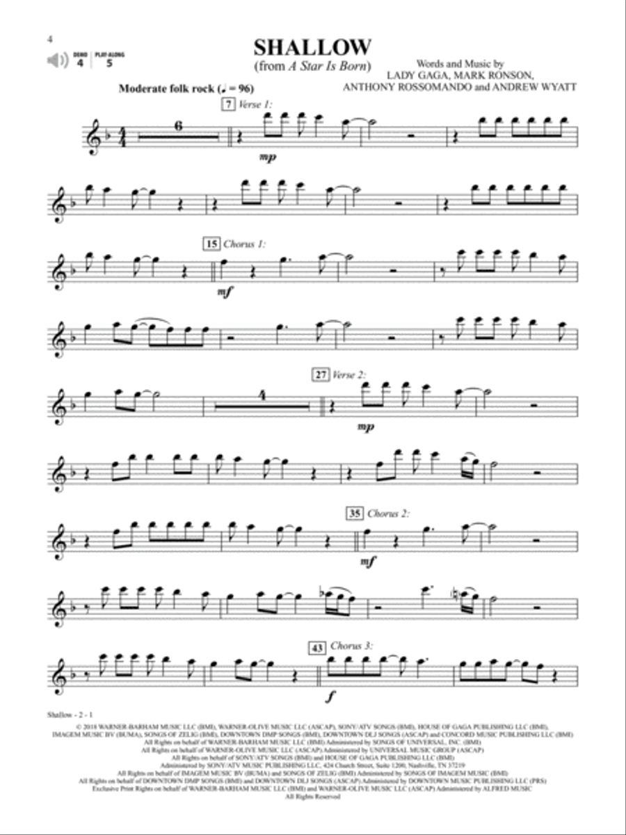 Top Broadway & Movie Songs Instrumental Solos Flute Solo scores gallery preview page 3