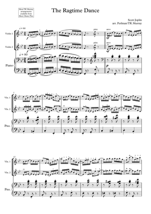 Joplin - Ragtime Dance - 2 Violins & Piano, Violin Duo, Violin Group