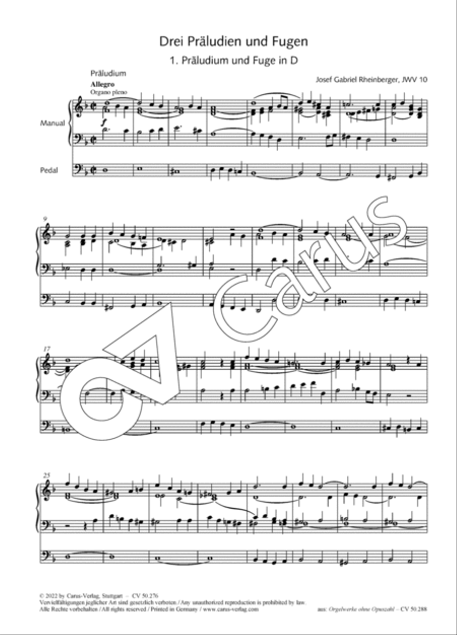Three preludes and fugues for organ JWV 10, 13 and 17 Organ scores gallery preview page 3