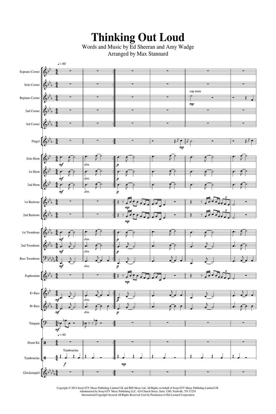 Thinking Out Loud Brass Band scores gallery preview page 2