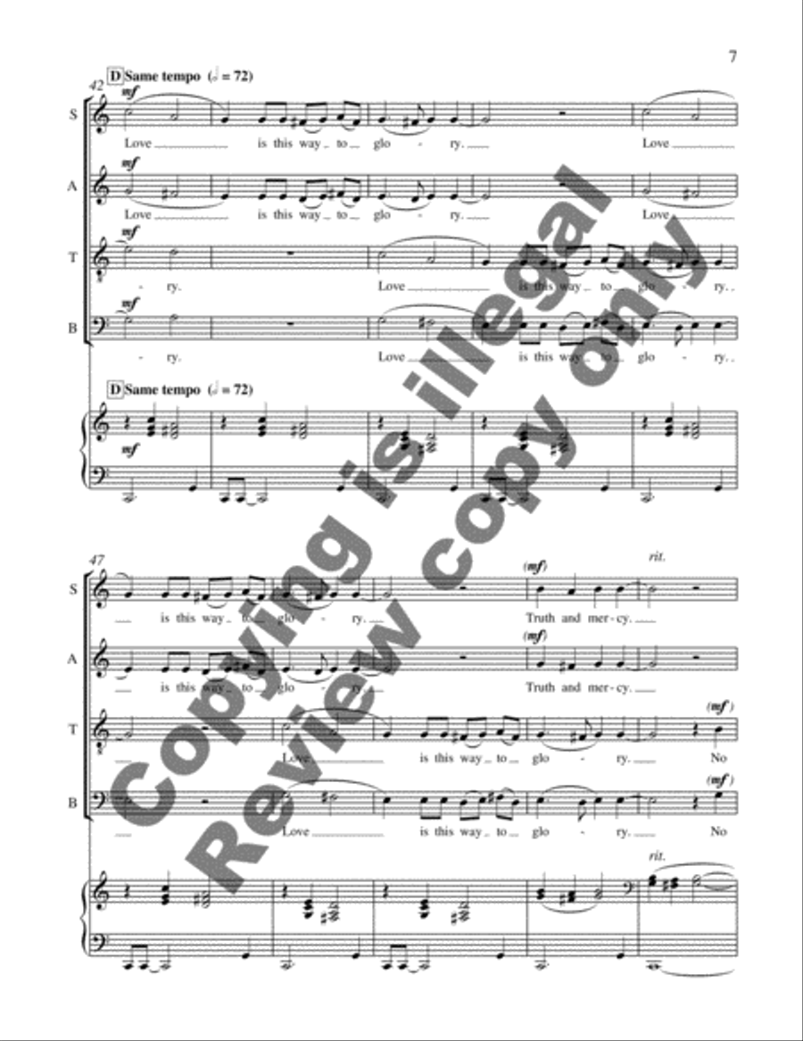There is a Way to Glory (Choral Score) Divisi scores gallery preview page 12