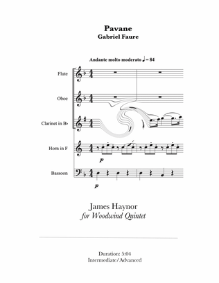 Book cover for Pavane for Woodwind Quintet
