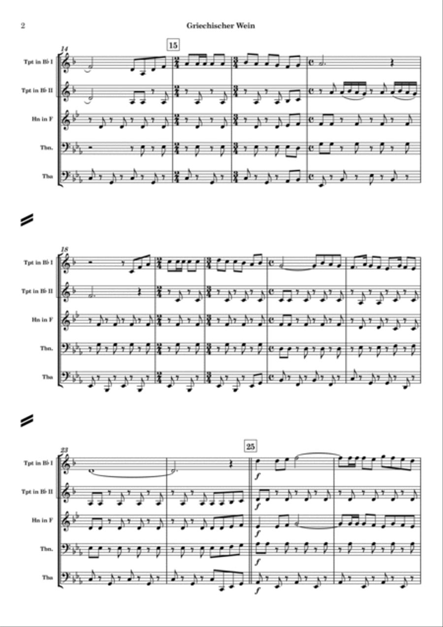Griechischer Wein Brass Ensemble scores gallery preview page 2