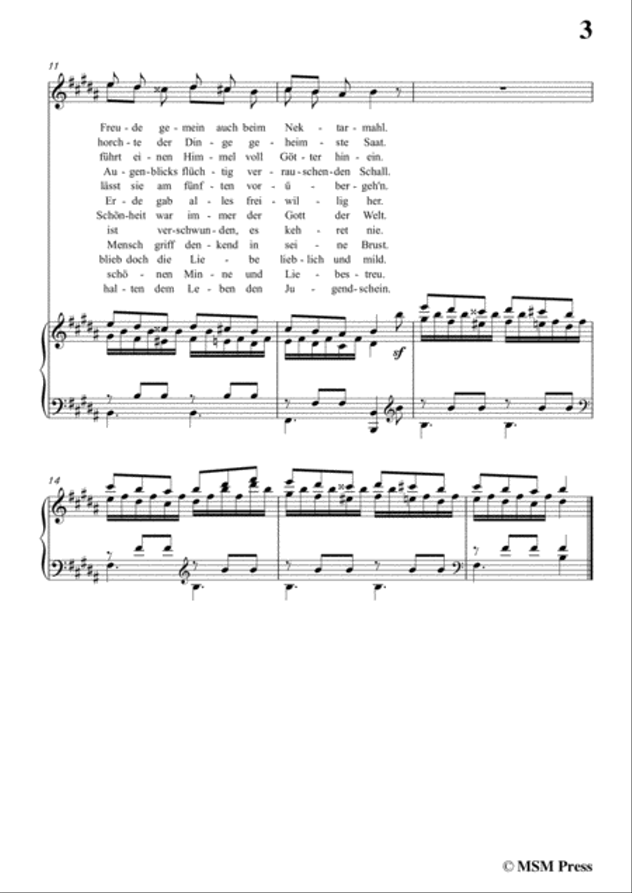 Schubert-Die Vier Weltalter,Op.111 No.3,in B Major,for Voice&Piano Voice scores gallery preview page 5