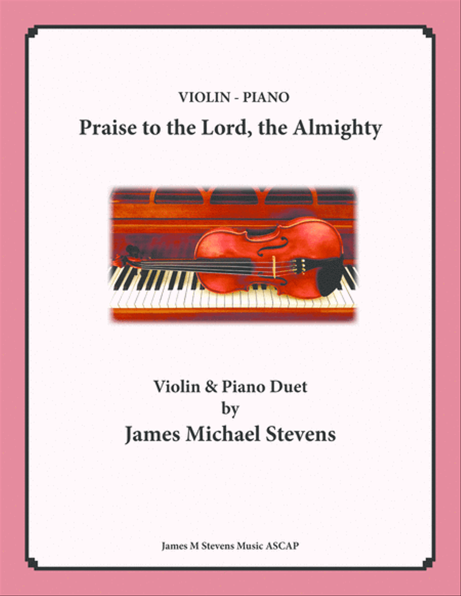 Praise to the Lord, the Almighty - Violin & Piano Violin Solo scores gallery preview page 1