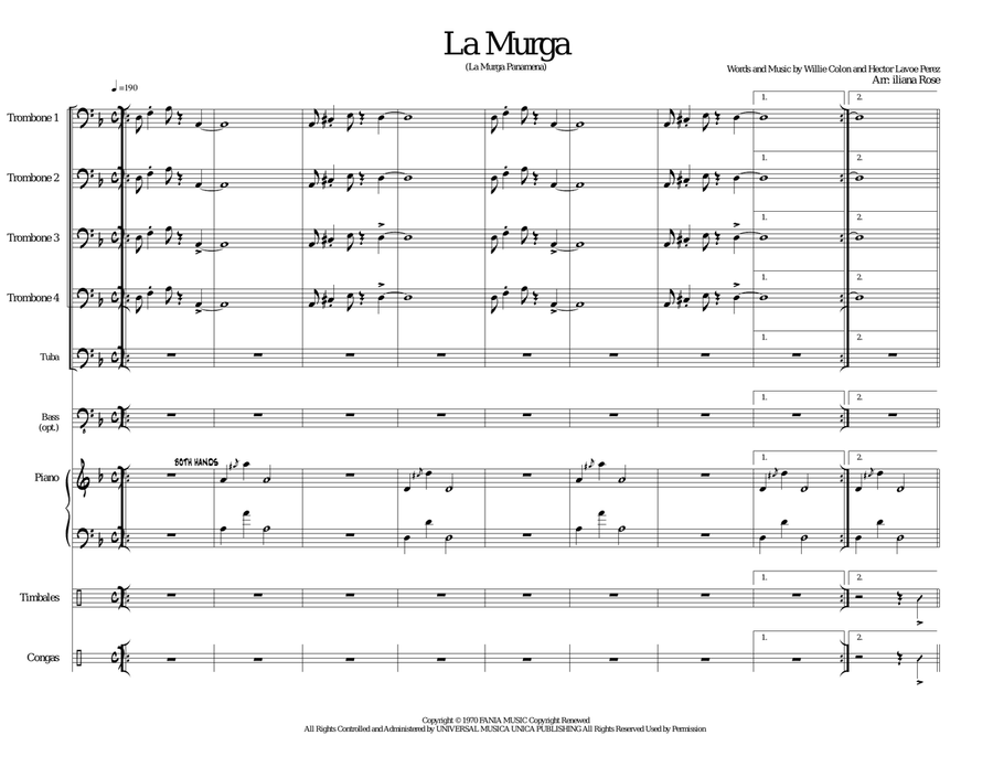 La Murga Panamena Trombone Duet scores gallery preview page 1