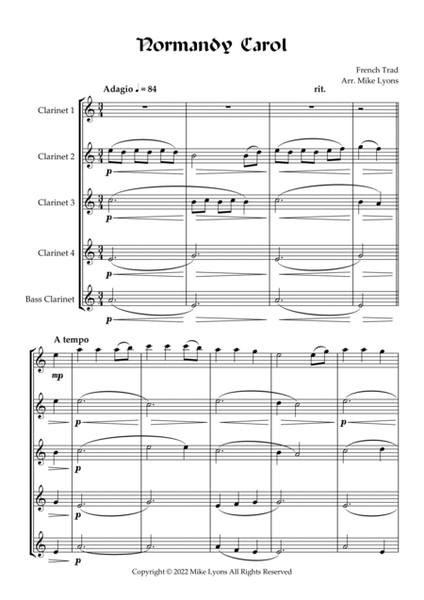 Clarinet Quintet - Normandy Carol image number null
