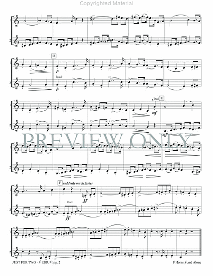 Just for Two Medium (stand alone version) Brass Duet scores gallery preview page 4