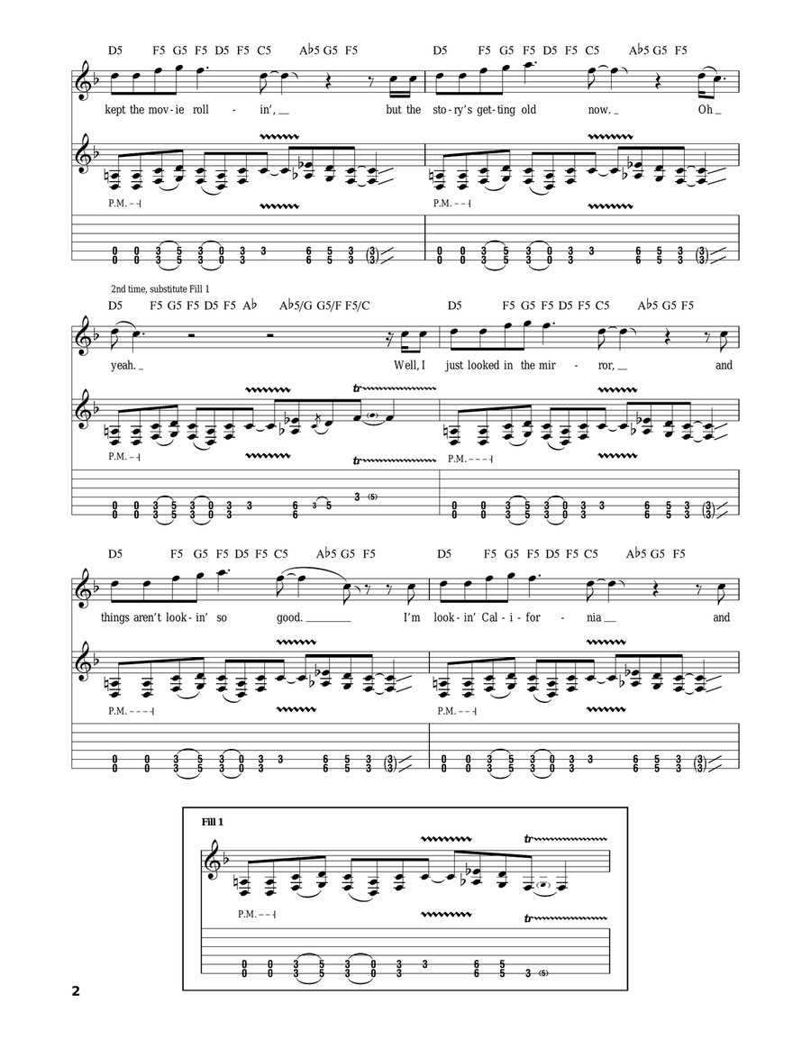 Outshined Acoustic Guitar scores gallery preview page 2