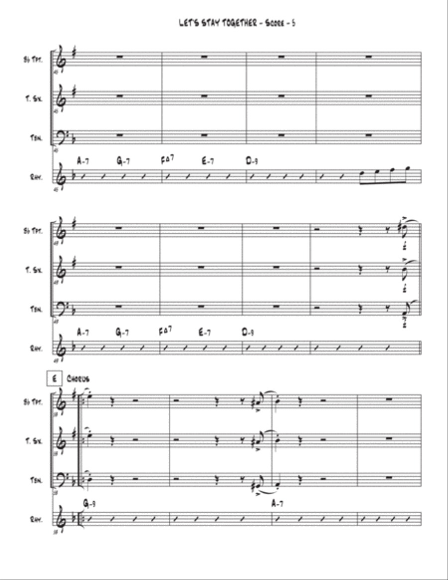 Let's Stay Together Tenor Saxophone scores gallery preview page 5