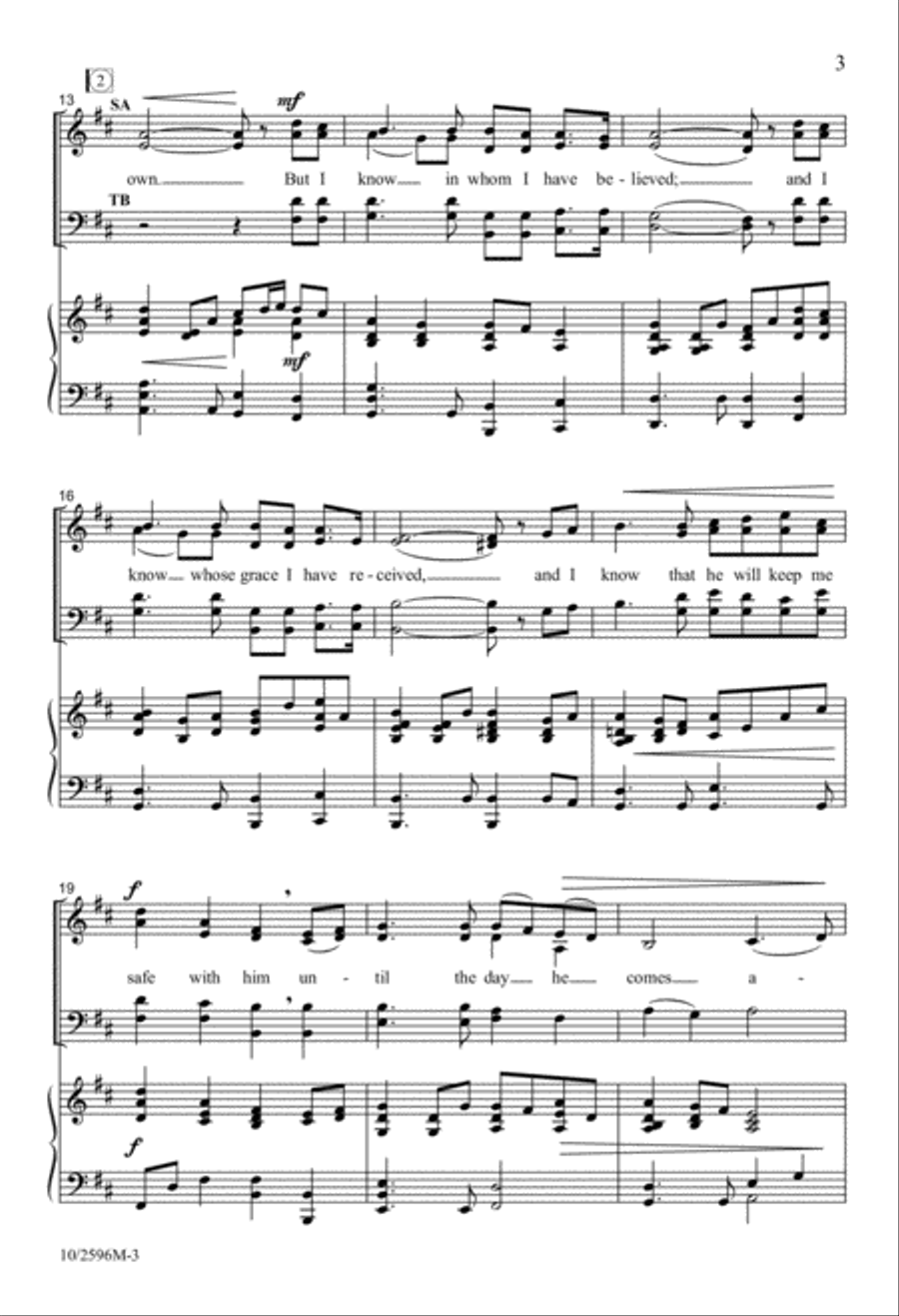 I Know in Whom I Have Believed 4-Part scores gallery preview page 3