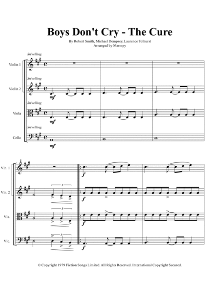Boys Don't Cry Boys Don't Cry String Quartet scores gallery preview page 5