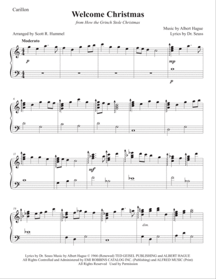 Welcome Christmas Welcome Christmas Carillon scores gallery preview page 1