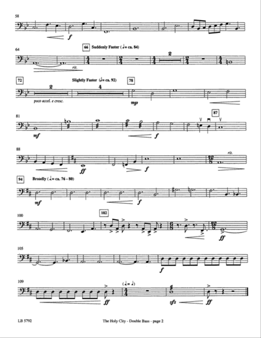 The Holy City (arr. Mark Hayes) - Double Bass Choir scores gallery preview page 2