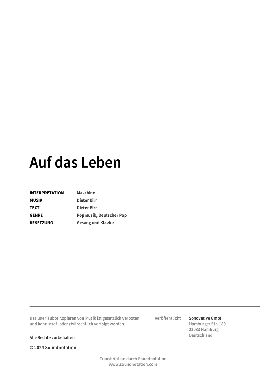 Auf das Leben