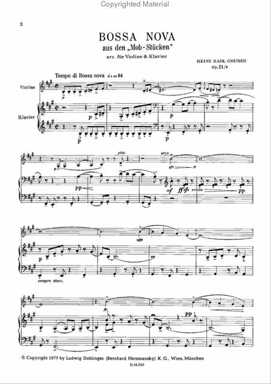 Bossa nova op. 21 / e Bossa nova op. 21 / e Violin Solo scores gallery preview page 2