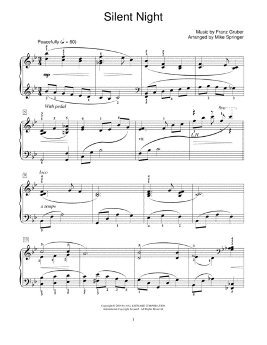 Silent Night Piano Method scores gallery preview page 1