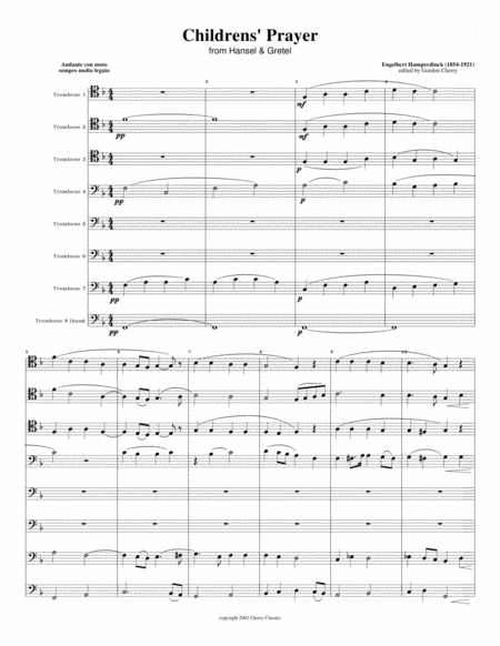 Childrens’ Prayer from Hansel Gretel for 8-part Trombone Ensemble / Choir image number null