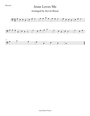 Jesus Loves Me (Easy key of C) - Bassoon