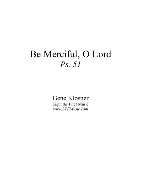 Be Merciful, O Lord (Ps. 51) [Octavo - Complete Package] image number null