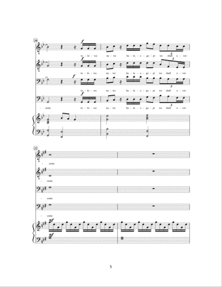 We Shall Overcome Covid 19 TTBB scores gallery preview page 5