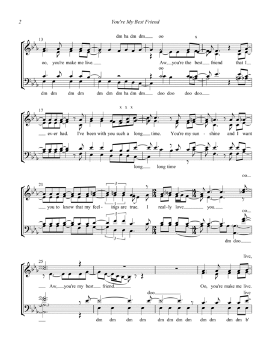 You're My Best Friend 4-Part scores gallery preview page 2