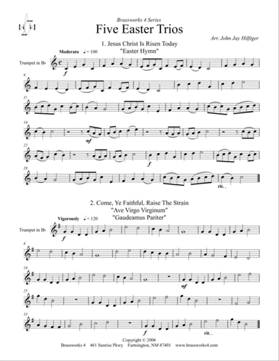 5 Easter Trios Brass Trio scores gallery preview page 6