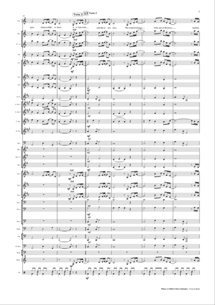 When A Child Is Born Concert Band scores gallery preview page 4