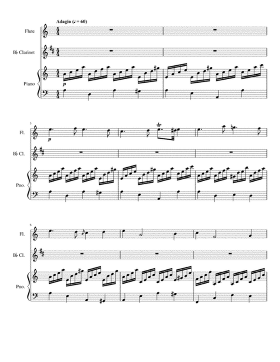 Opus 143a, "Twilight", Fantasy for Flute, Clarinet & Piano in A-la (Score & Parts) image number null