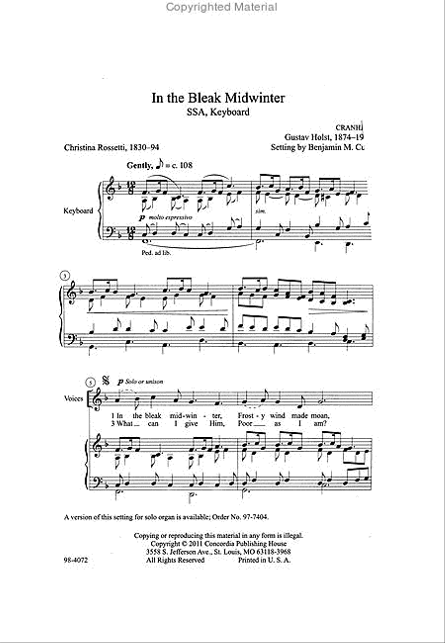 In the Bleak Midwinter (Culli) SSA scores gallery preview page 2
