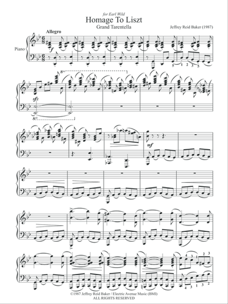 Homage to Liszt, Op.1 - Grand Tarantella Piano Solo scores gallery preview page 2