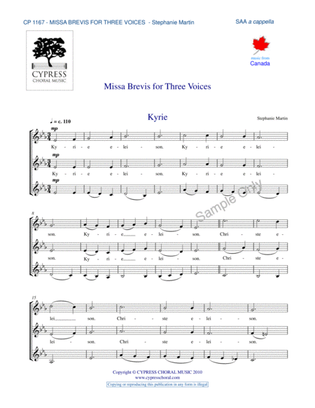 Missa Brevis for Three Voices image number null
