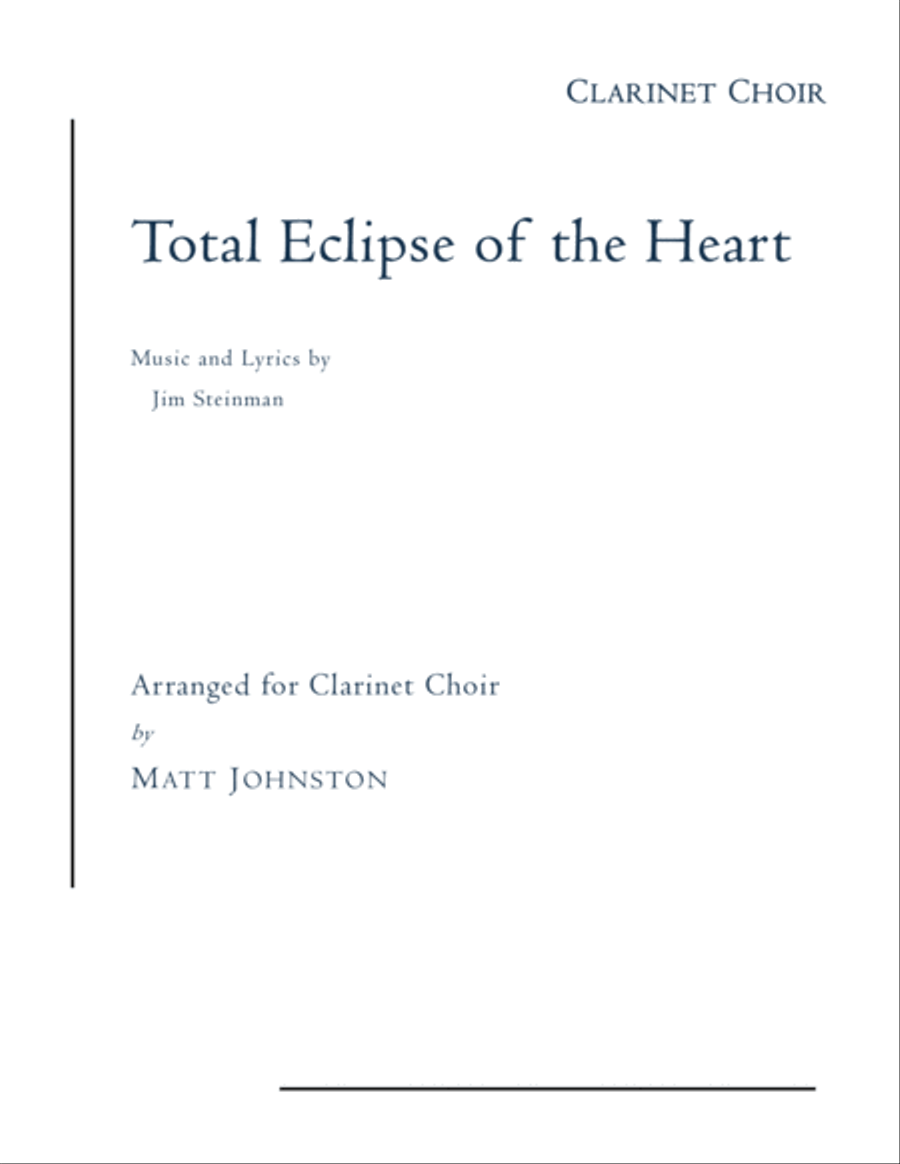 Total Eclipse Of The Heart Woodwind Ensemble scores gallery preview page 1