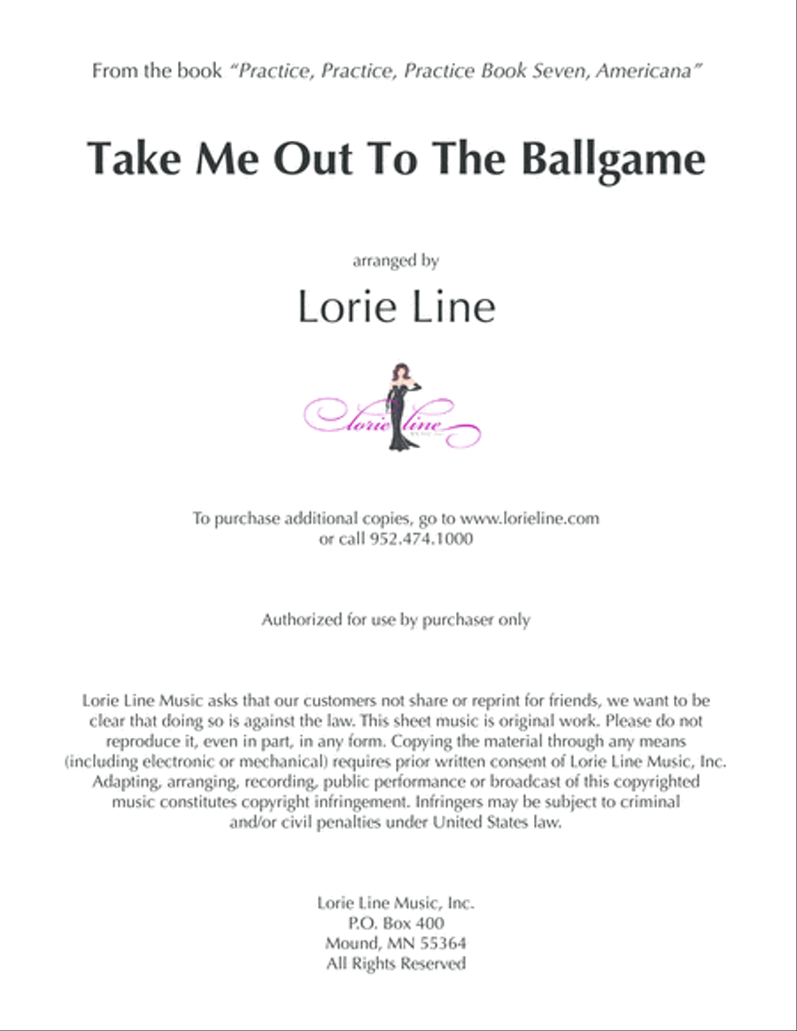 Take Me Out To The Ballgame Easy Piano scores gallery preview page 1