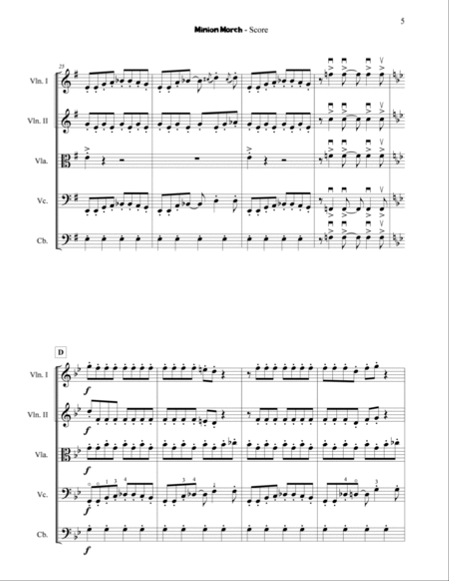 Minion March String Orchestra scores gallery preview page 5