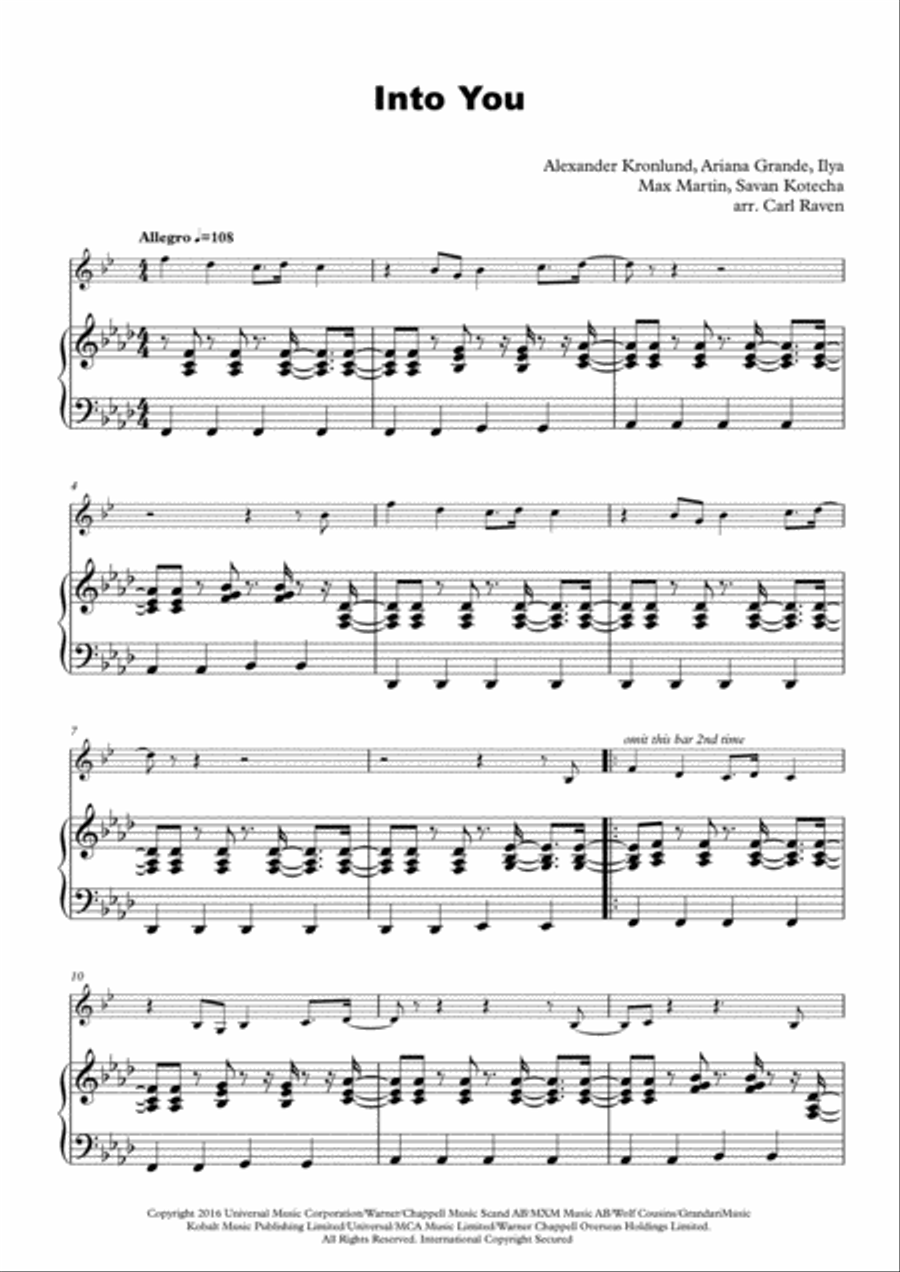 Into You Trumpet Solo scores gallery preview page 2