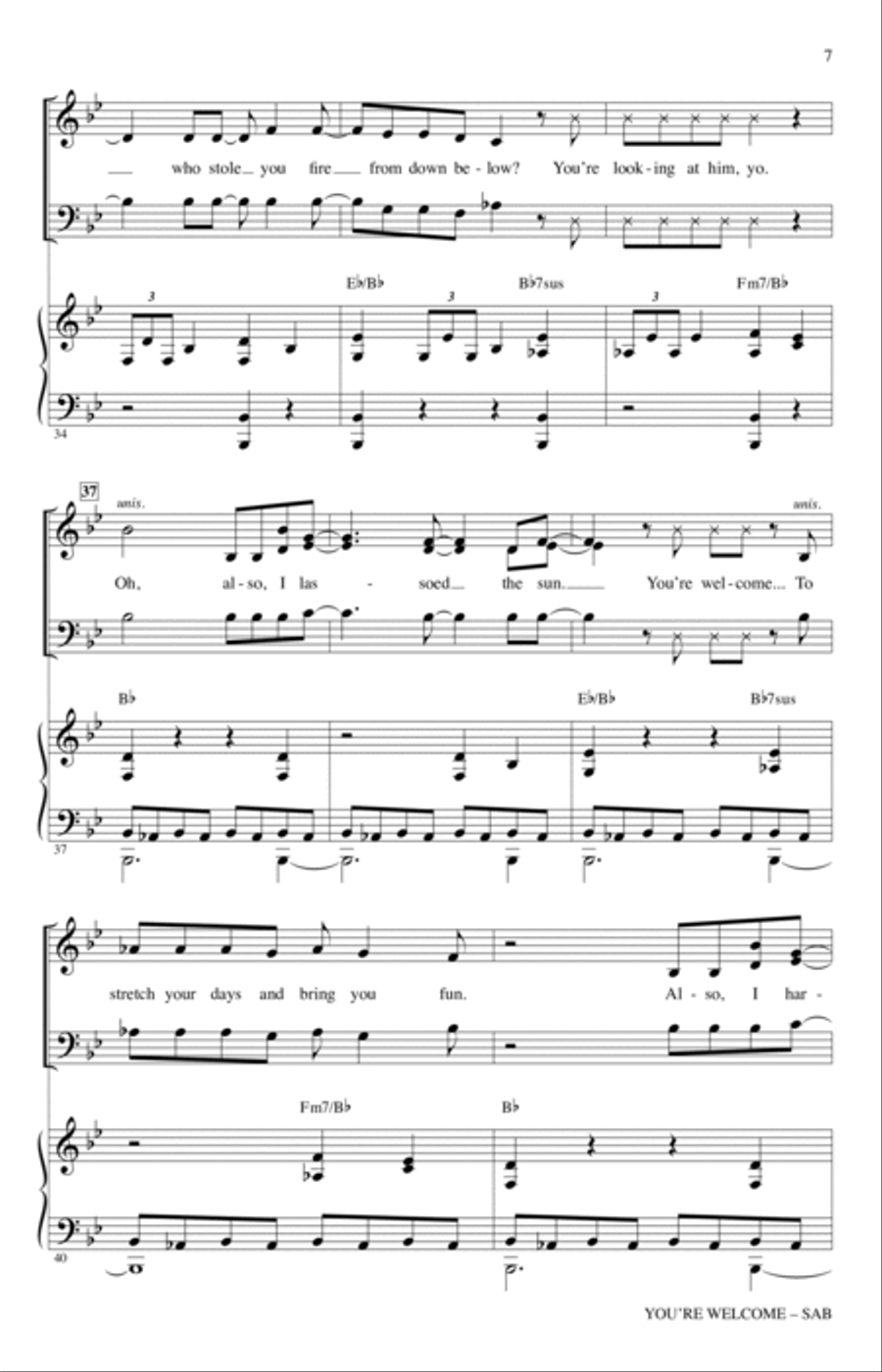 You're Welcome (from Moana) (arr. Mark Brymer) 3-Part scores gallery preview page 6