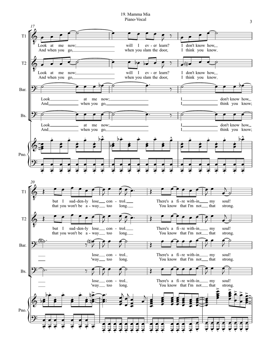 Mamma Mia Mamma Mia TTBB scores gallery preview page 3