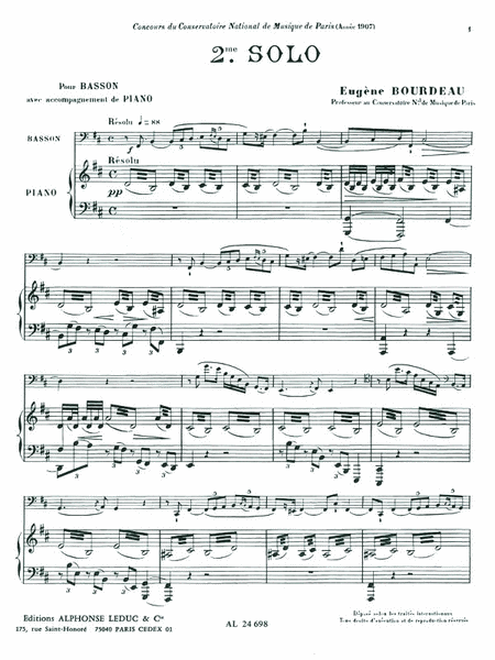 Solo No.2 (bassoon & Piano)