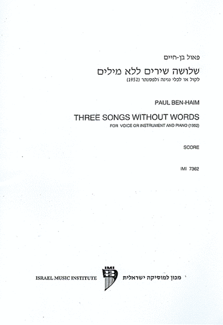 Paul Ben Haim: Three Songs Without Words