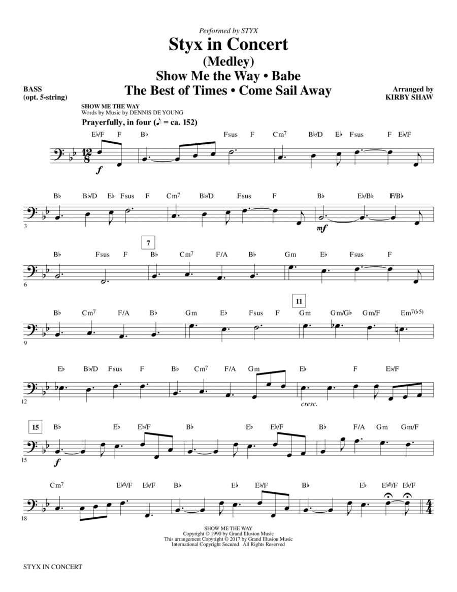 Styx in Concert - Bass Choir scores gallery preview page 1